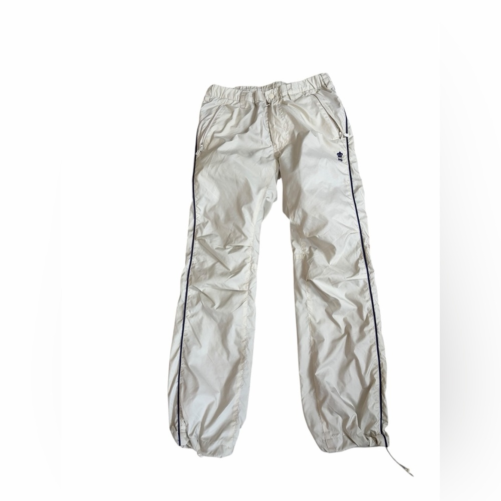 Pearly Gates White Track Pants with Black Stripes size 0